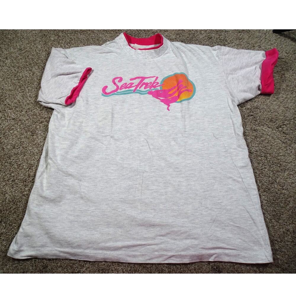 Vintage 80s Royal Caribbean Sea Trek Ringer Shirt